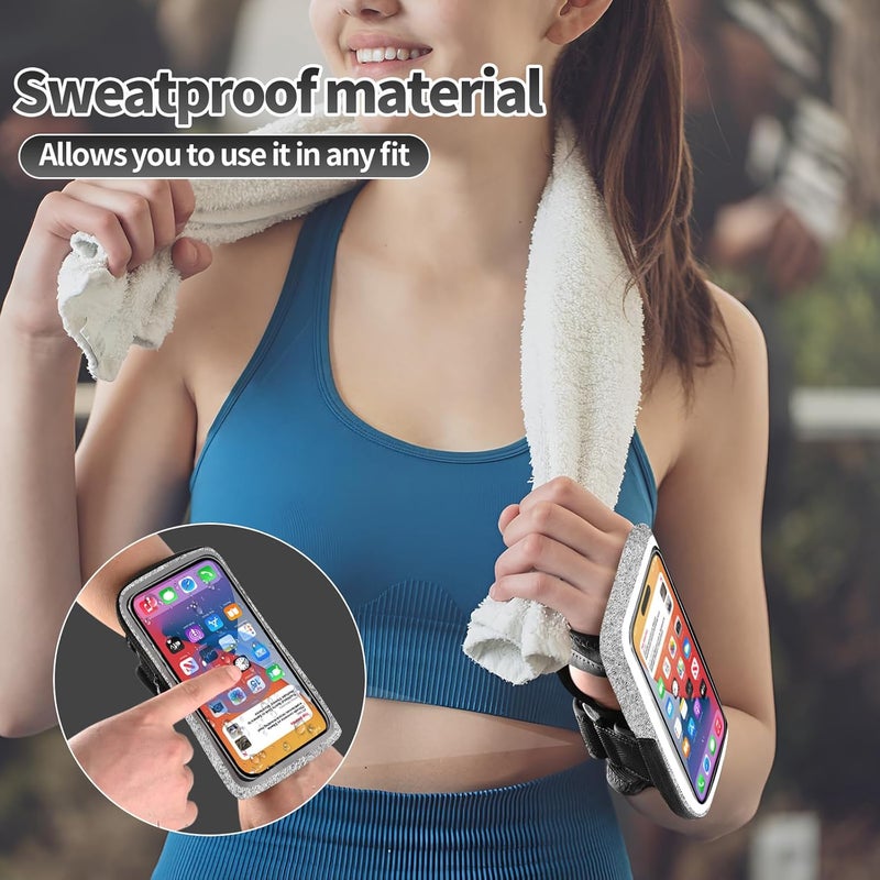 Kebrela Wristband Phone Holder for Running, Running Armband with Card Slot for iPhone Pro Max Plus (16/15/14/13/12/11/X/XR), for Galaxy S24/S10, Cell Phone Armband Up to 7.0'' Phone - Image 3